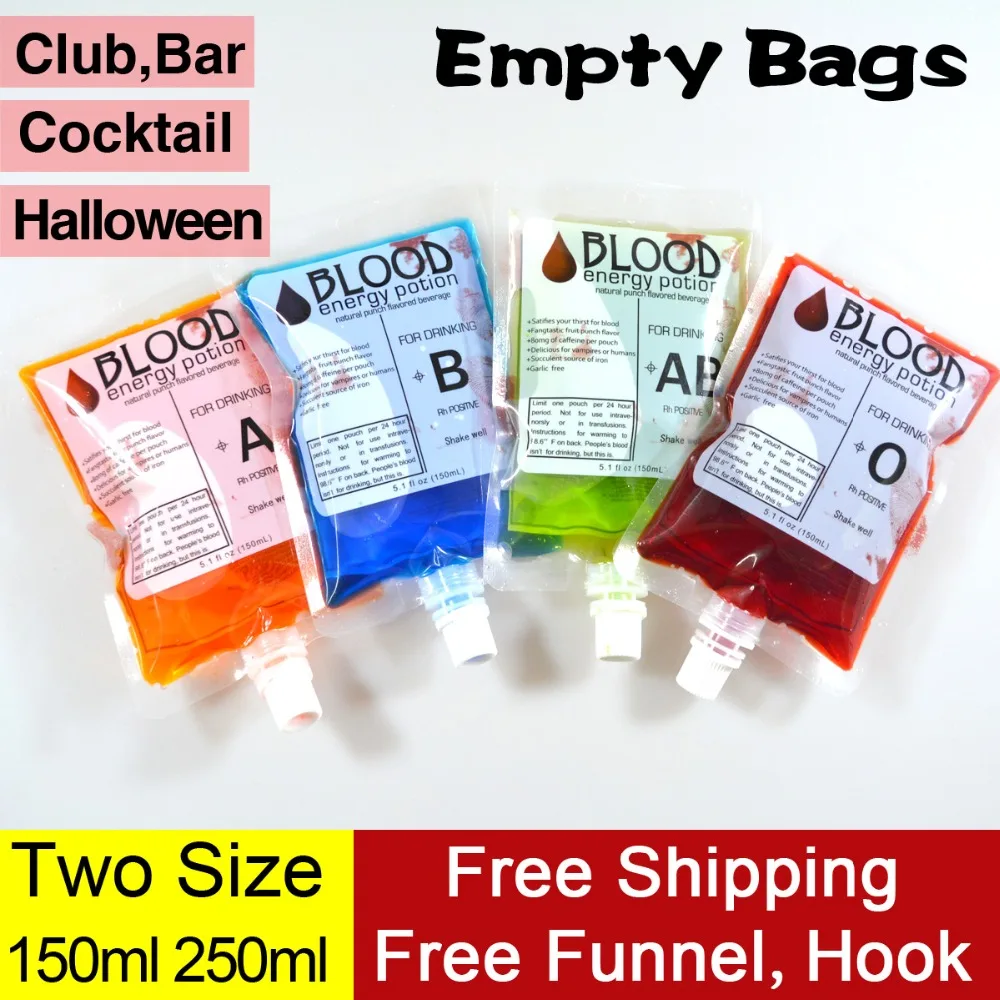20 pk Empty Blood Vampire Spout bag,Drinking Spout