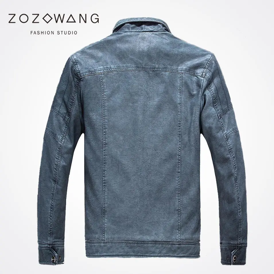 Zozowang 2017 Men's retro do the old leather and cashmere leather jacket collar PU leather jacket short paragraph Slim thick Zozowang 2017 Men's retro do the old leather and cashmere leather jacket collar PU leather jacket short paragraph Slim thick