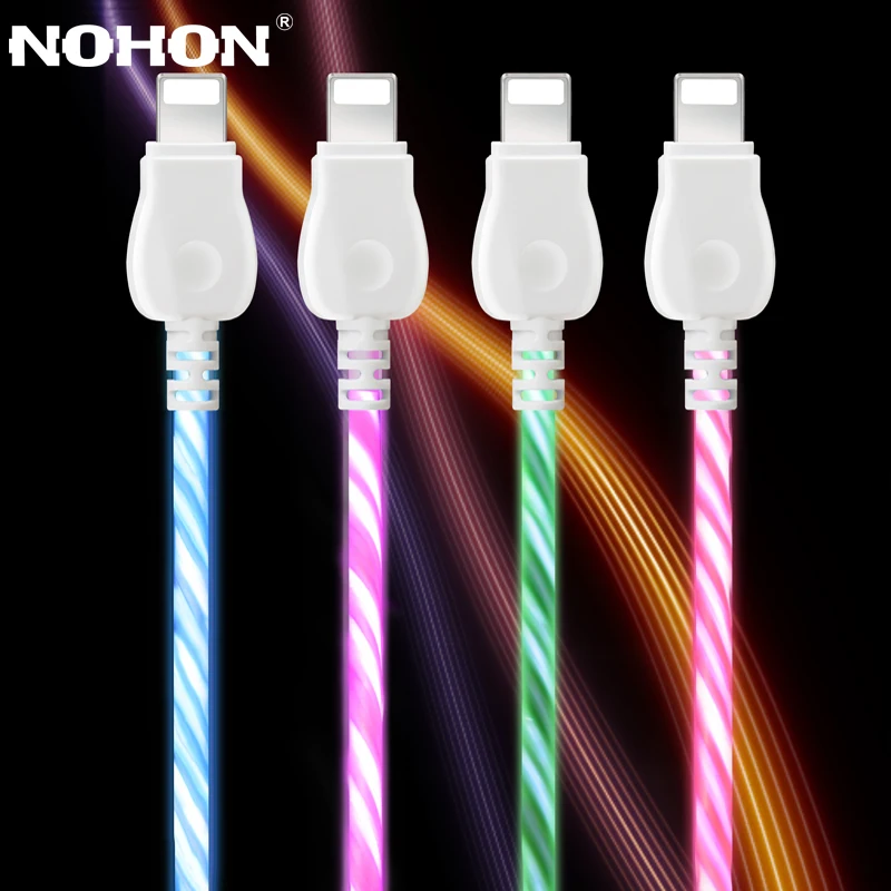 

NOHON USB Cable For iPhone 8Pin XS Max XR X 8 7 6 Plus 6S Plus 5S 5 iPad Flash Light Fast Charging Cables Mobile Phone Charger