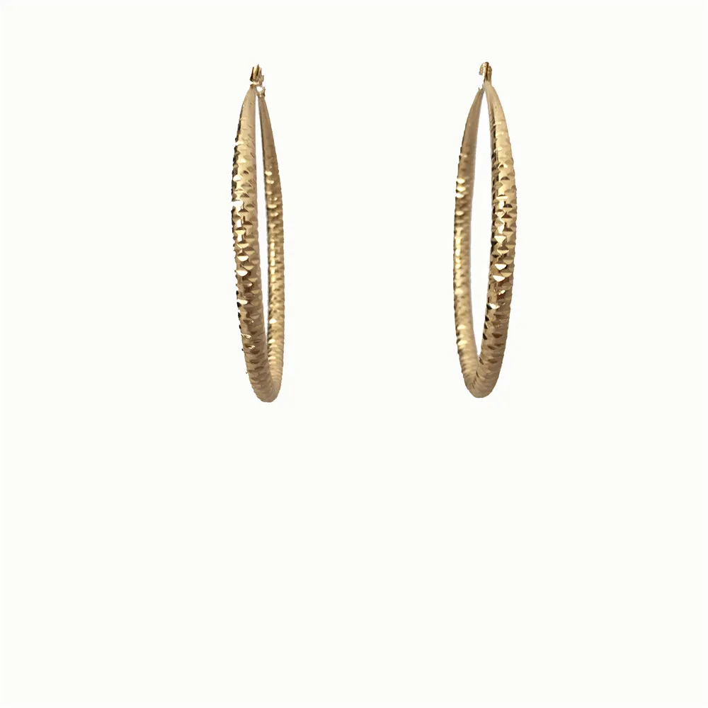 

Trendy casual gold plating cutting medium single hoop earring