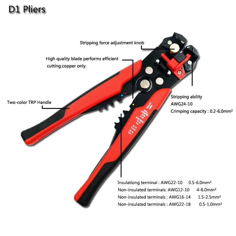 Goede Multitool krimptang terminal set, full Pre isolerende jointcrimp mouwen elektrische terminals voor kabel 0.5 6mm2 AWG22 10