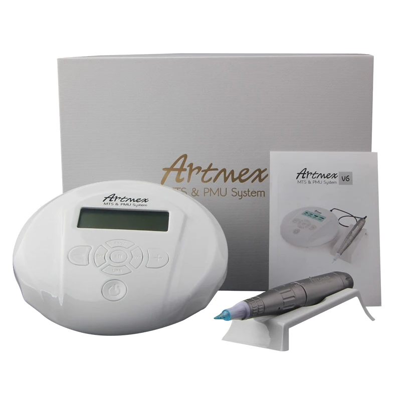 Beste Artmex V6 Permanente Make Up Wenkbrauw Tattoo Machine Met Digitale Bedieningspaneel Micropigmentation Apparaat Eye Brow Lip Derma Pen