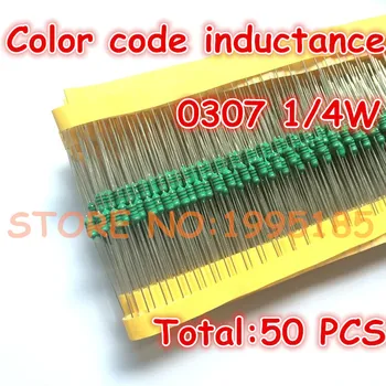 

50pcs/lot 0307 1/4W 0.33UH Color code inductance 0307-R33M color ring inductance