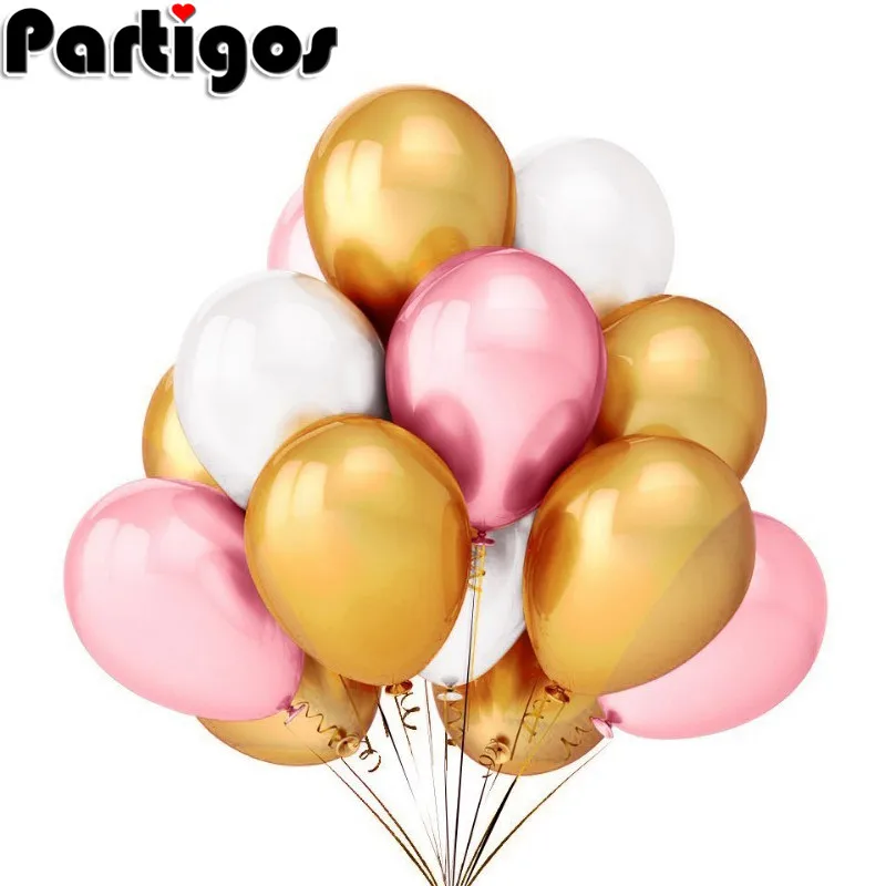 10 шт./партия 12 дюймов перламутровые розовые золотые воздушные шары из белого латекса Свадебные Надувные Декорации для вечеринки гелиевые воздушные шары