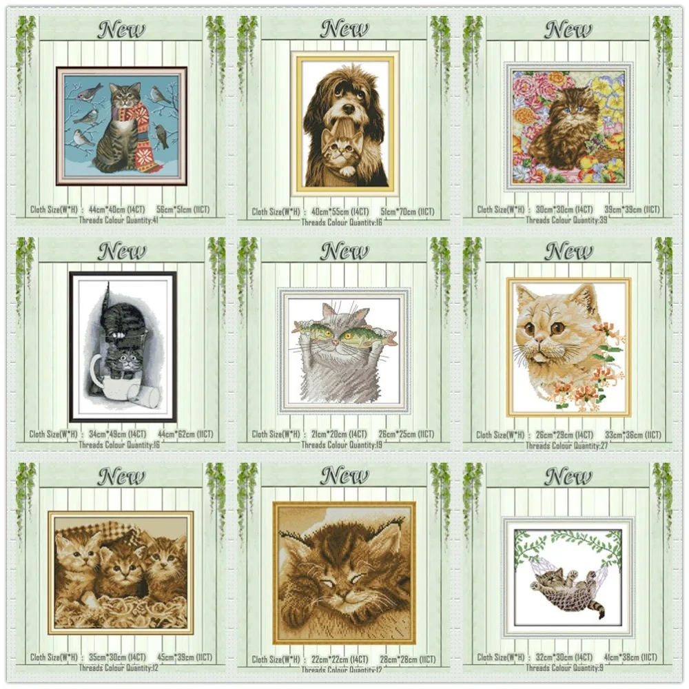 

Bubble Cat fish Kitten animals painting counted printed on the canvas DMC 11CT 14CT kits Cross Stitch embroidery needlework Sets