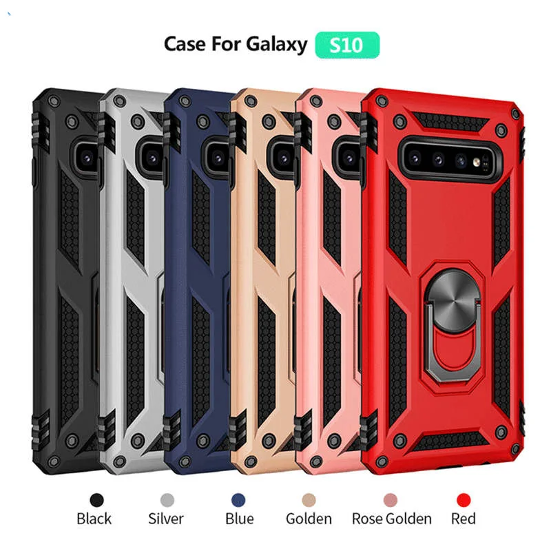 

Luxury armor Shockproof Case For Samsung Galaxy S10e S10 S9 S8 Note 9 8 A7 A6 A8 A9 J4 J6 Plus 2018 Cover Car Holder Ring Case