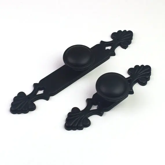 Black Door Back Plate Drawer Handles Furniture Hardware Dresser