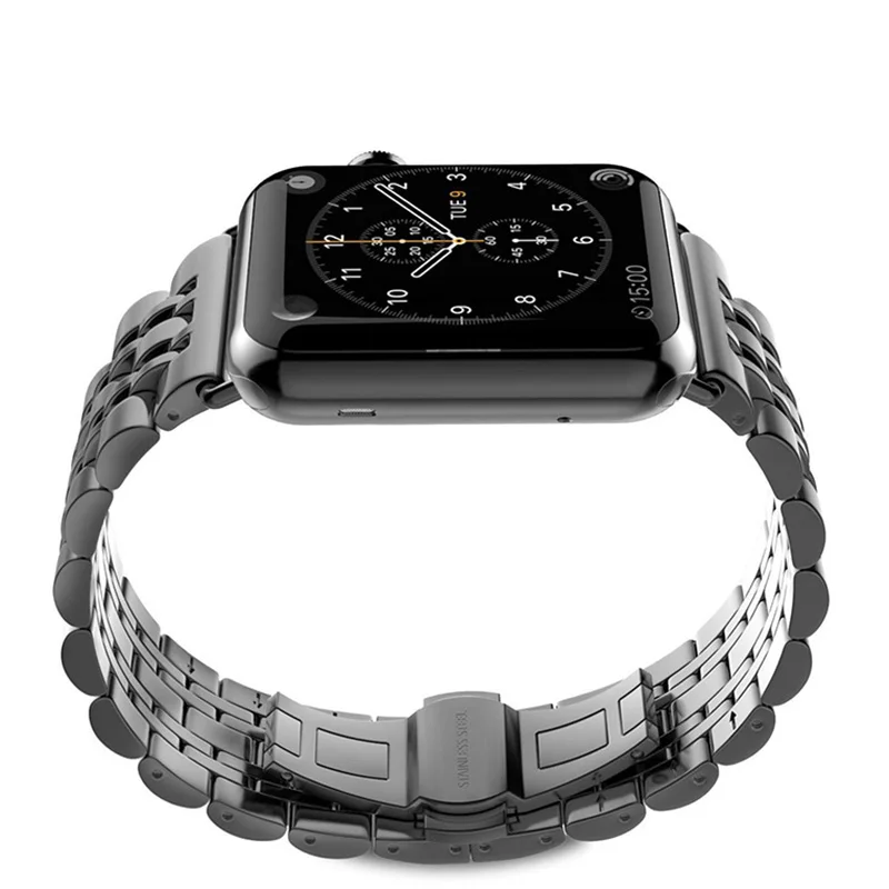 Нержавеющая сталь ремешок для наручных часов Apple Watch 4 ремешок 42 мм браслет для наручных часов iwatch серии 1/2/3/42 мм, ремешок для наручных часов iwatch серии 4 40 мм 44 мм