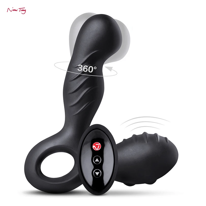  Soft Silicone Waterproof G-Point Stimulate Rotating Prostate Massager Male Masturbator Butt Plug Vi