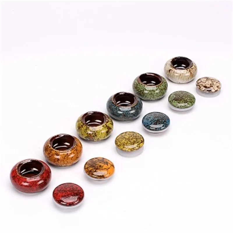 

Mini Ceramic Tea Coffee Storage Jars with Lids Porcelain Cute Small Storage Boxes for Food Spice Sugar 5X3.4cm 6 Optional Color