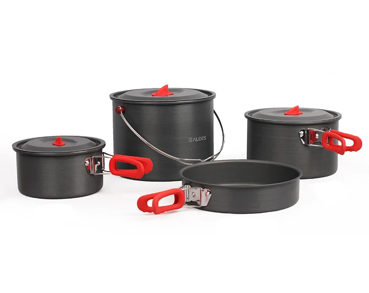 

Alocs 5-6 Person Cooking Pot Camping Pan Outdoor Picnic Cookware Pots Sets CW-RT07