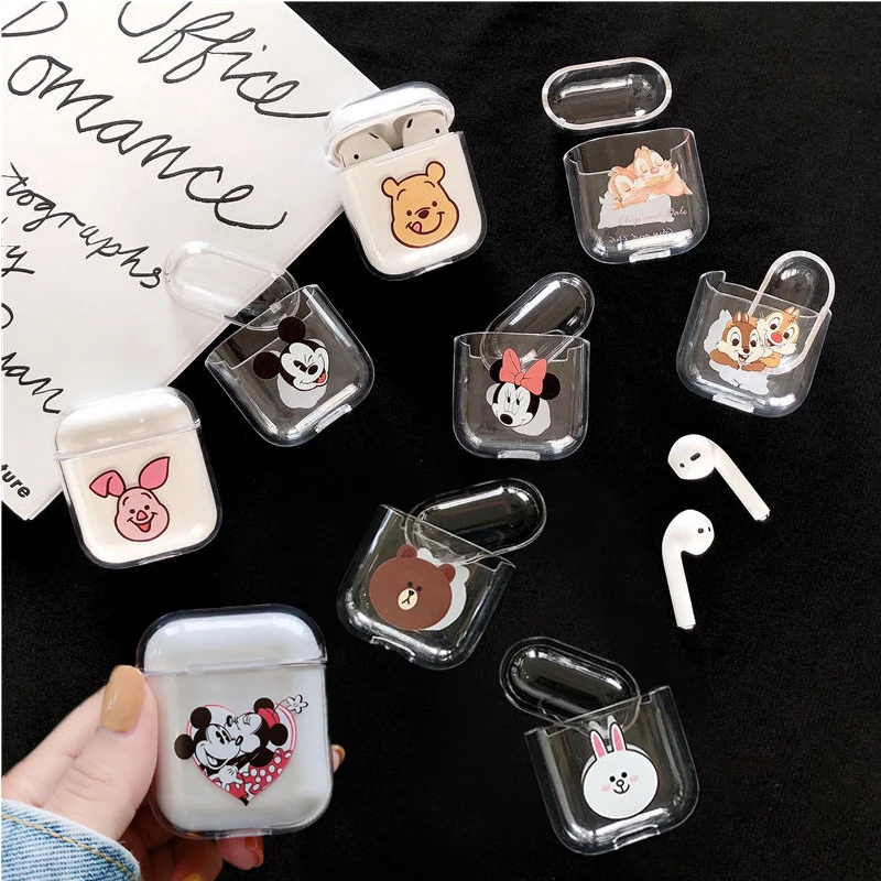 Cute Cartoon Bear Squirrel Clear Hard Case for Apple Airpods Headphone Cover Bluetooth Wireless Mickey Minnie Earphone Box Bags Cute Cartoon Bear Squirrel Clear Hard Case for Apple Airpods Headphone Cover Bluetooth Wireless Mickey Minnie Earphone Box Bags