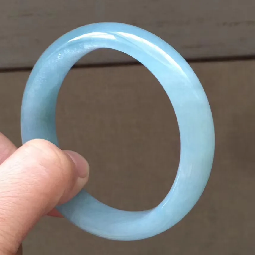 

Hot Sale 52.1mm Natural Aquamarine Bangle For Women Female Party New Love Blue Stone 15mm Fashion Jewelry Gift Bracelets AAAAA