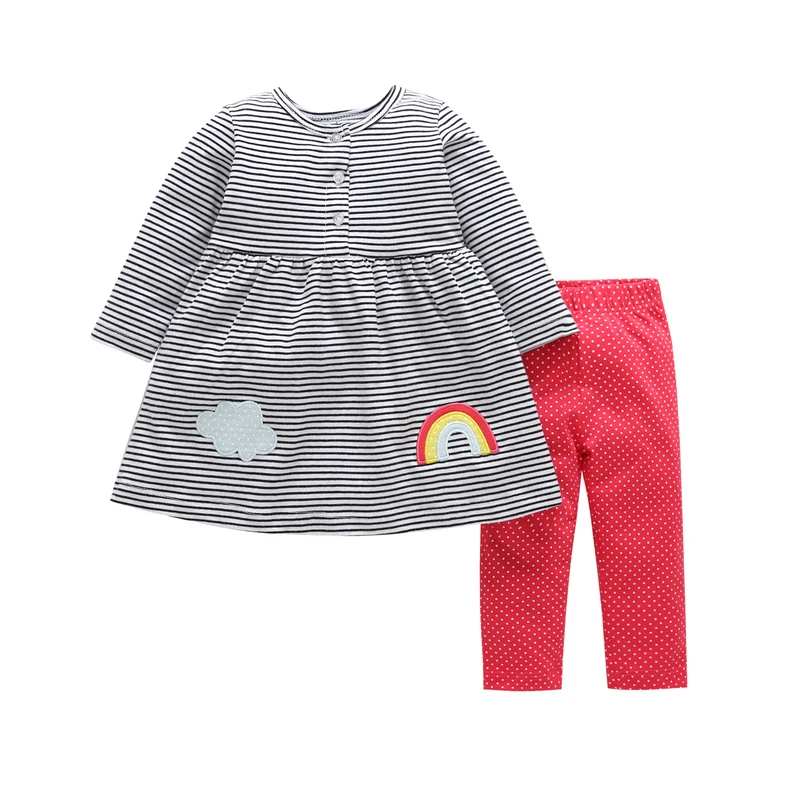Одежда для маленьких девочек, осенне-зимние модели одежды для девочек, топ с длинными рукавами и цветочным принтом+ штаны, комплект из двух предметов для девочек