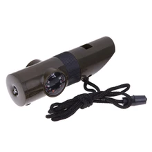 7 в 1 Многофункциональный Военный набор для выживания увеличительное стекло свисток с компасом и термометром светодиодный светильник