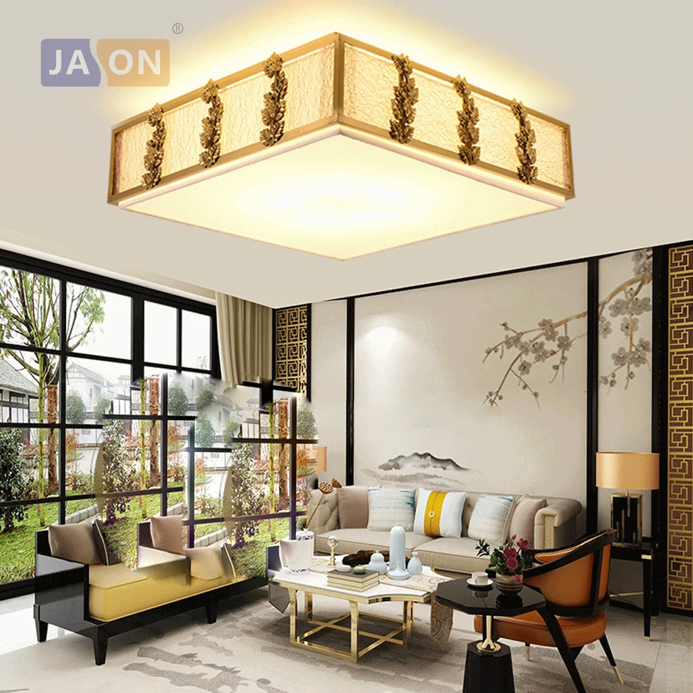 

led e27 Chinese Copper Fabric Round Square LED Lamp.LED Light.Ceiling Lights.LED Ceiling Light. Ceiling Lamp For Bedroom