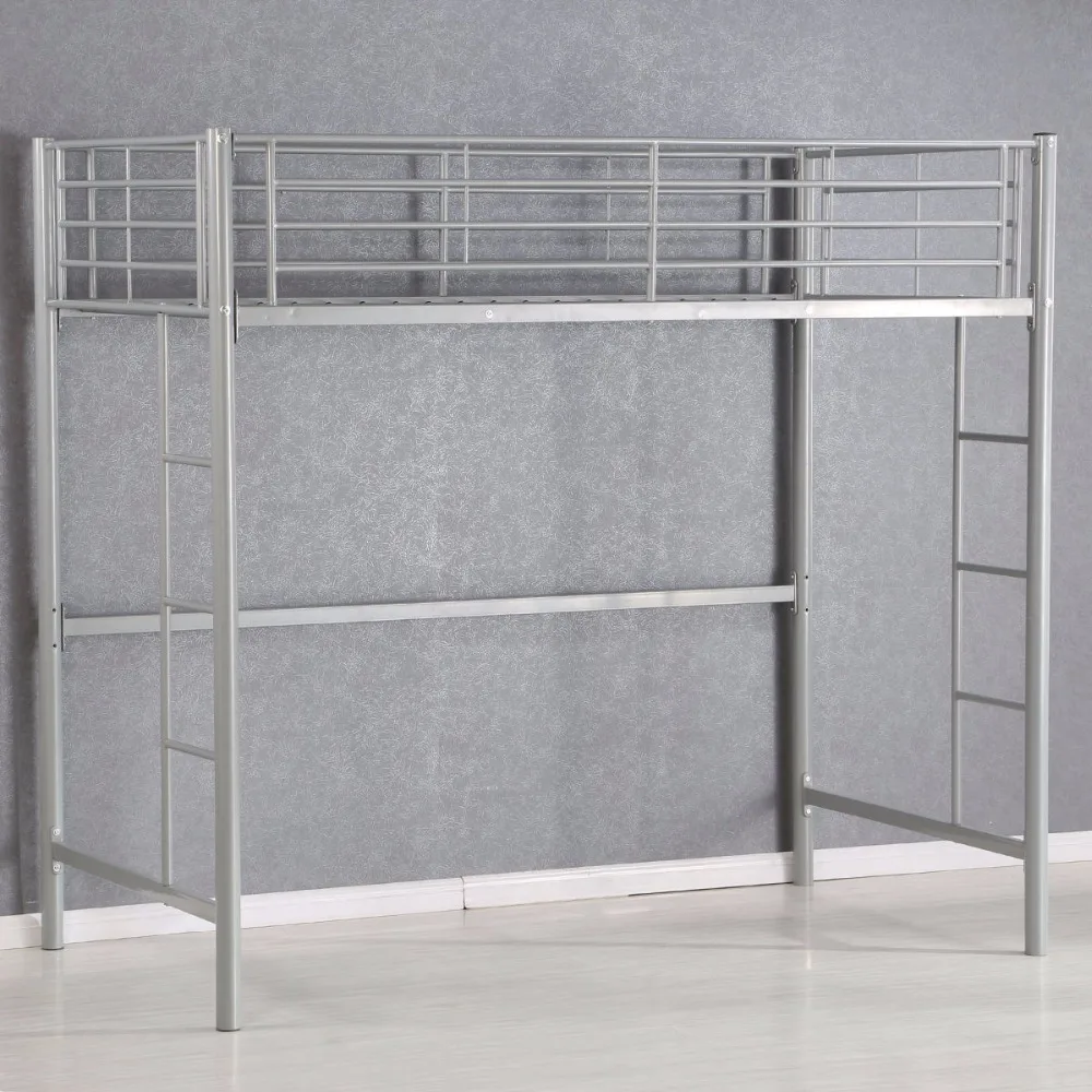 Giantx Twin Loft Bed Metal Bunk Ladder Beds Boys Girls Teens Kids Bedroom Dorm Bedroom Furniture HW56062