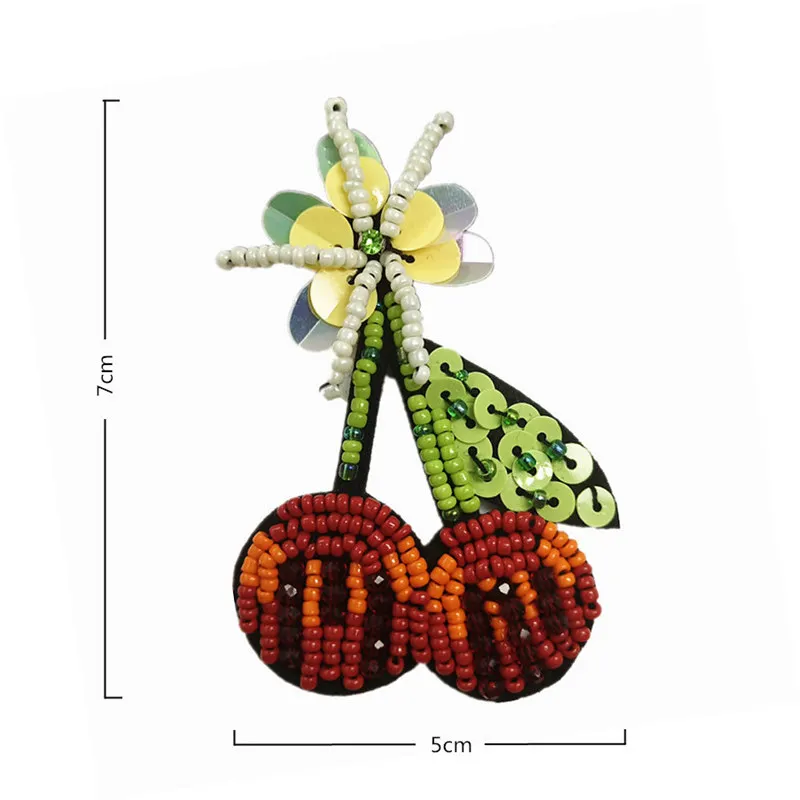 Handmade Beaded Cherry Patches Fruit Patch (8)