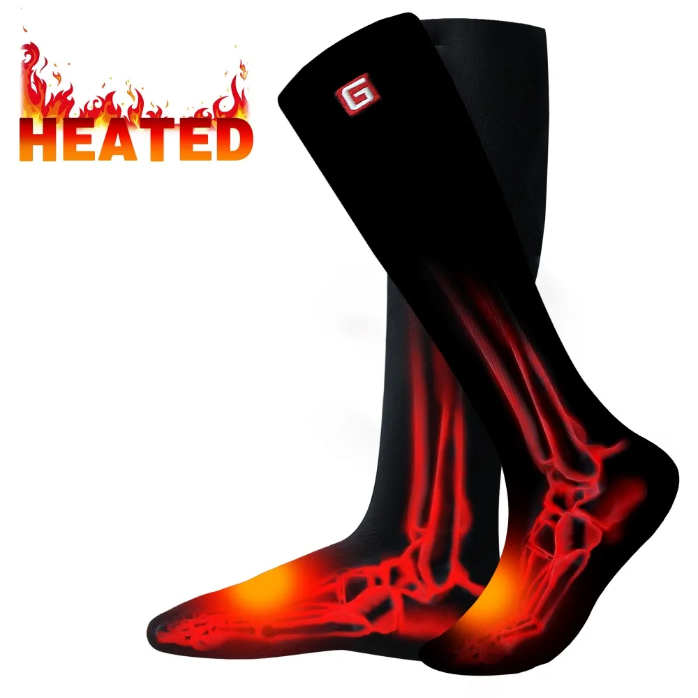 

Winter Outdoor Sports Running Cycling Skiing Socks Battery Heating Warm Heated Socks With 2 more batteries (7 Colors optional)