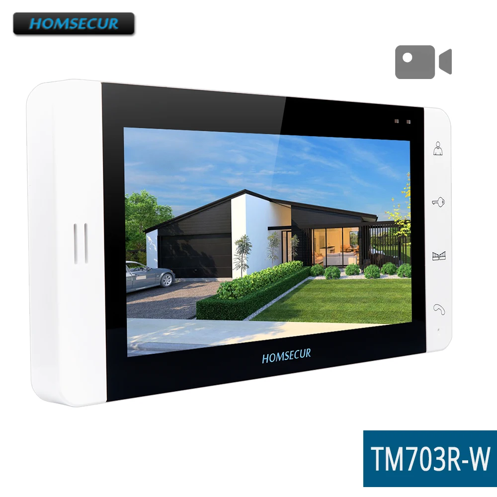 

HOMSECUR AU Delivery 7"Indoor Monitor with Recording Function TM703R-W For HDW Wired Video Door Phone Intercom System