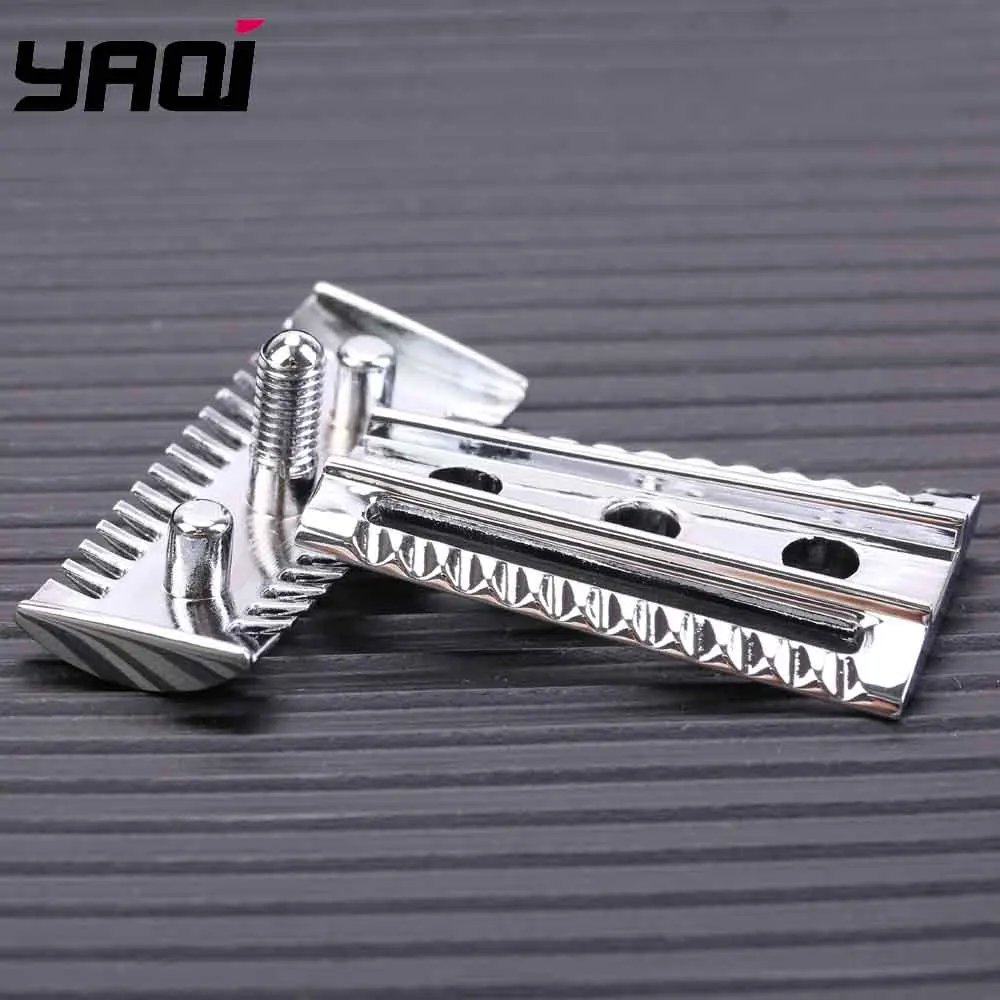 YAQI Top Aggressive Chrome Color  Double-edged Mens Slant Safety Razor Head Replacement Accessory