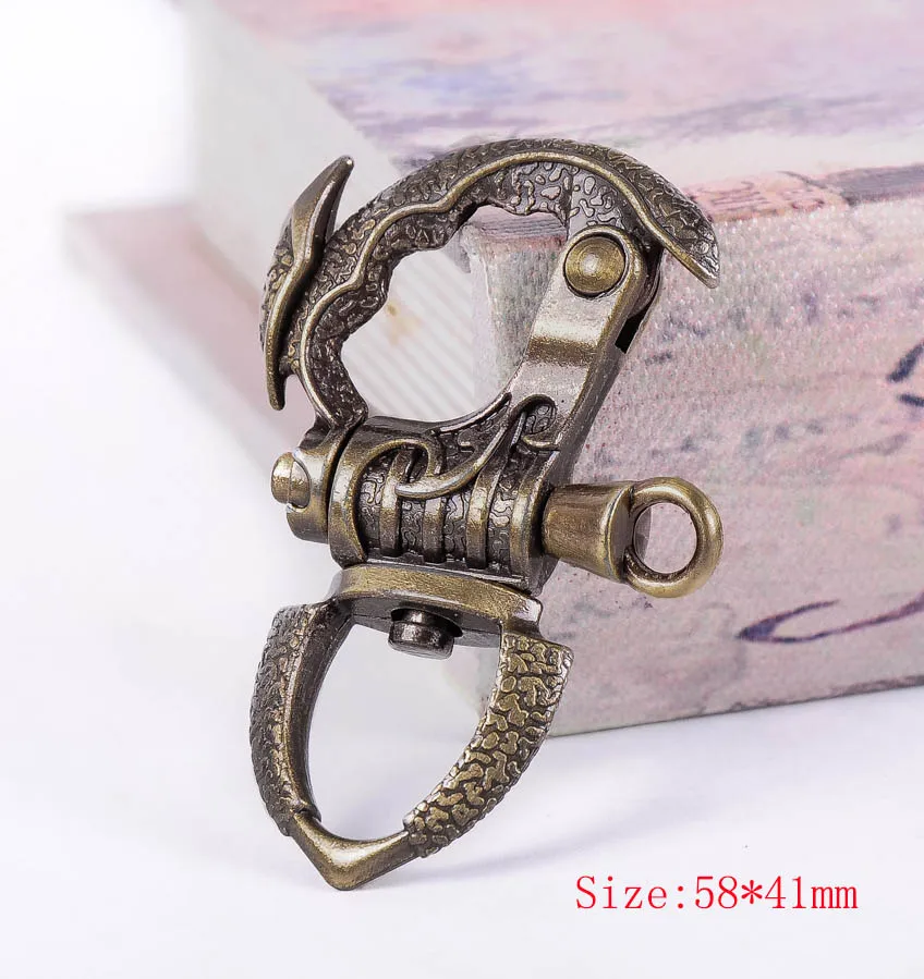 2 chaveiro com fecho para motociclista, chaveiro retrô de bronze personalizado pesado para robô motocicleta