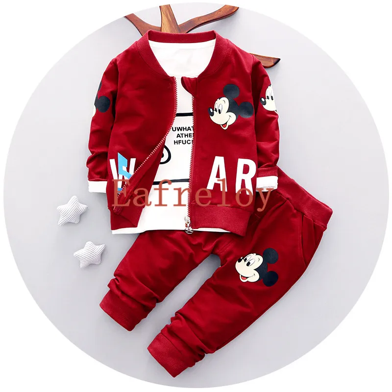 

Boys Clothes Set hildren Clothes Spring&Autumn&Winter Coat+T-shirt+Leggings 3pcs Kids Clothes Boys Sport Suit 4Colors Optional