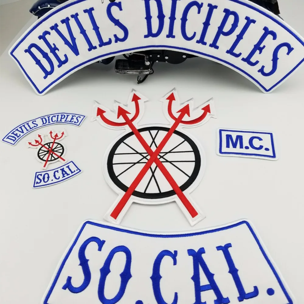 DEVILS DICIPLES Embroidery biker rider patches hand sew cool custom DIY Iron-on clothes accessories  (5)