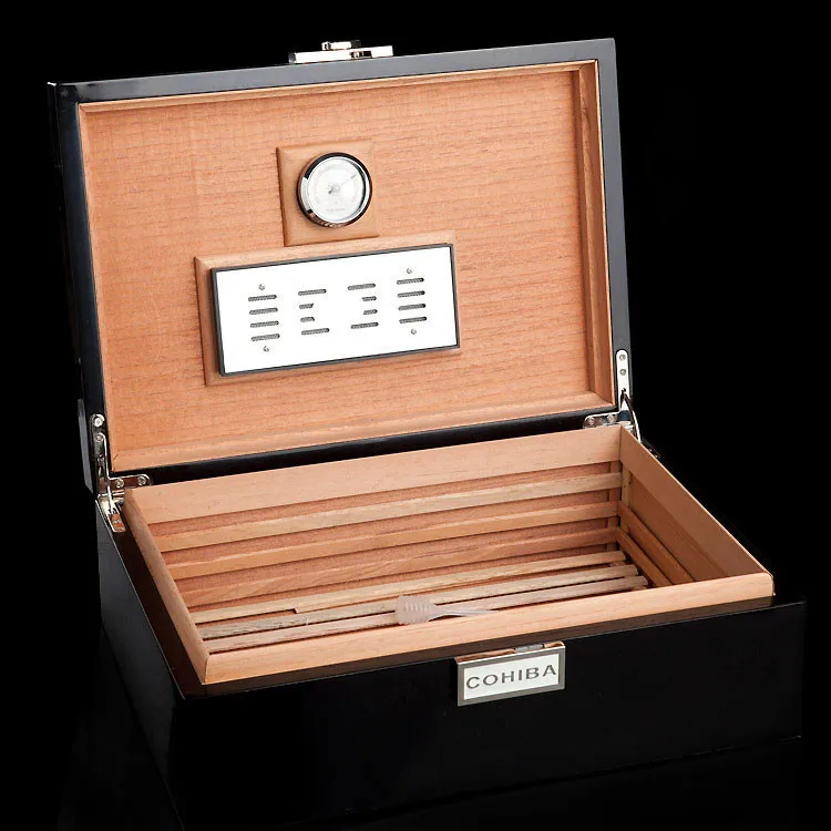 MirageBlack Cigars Special Maintenance Cigar Humidor with Humidifier Hygrometer