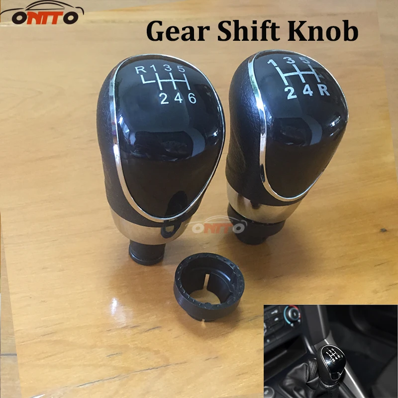 

1pcs black sliver 2 color 5speed 6speed Gear Shift Knob Stick Gaiter Knob for Ford Focus MK2 (2004-2012) Auto Accessories