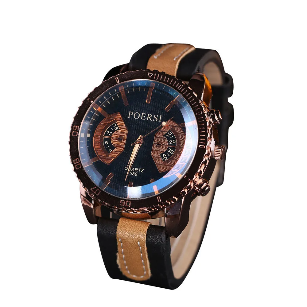 Прямая поставка и Роскошные часы для мужчин Высокое качество искусственная кожа спортивные часы для мужчин кварцевые наручные часы Relogio Masculino