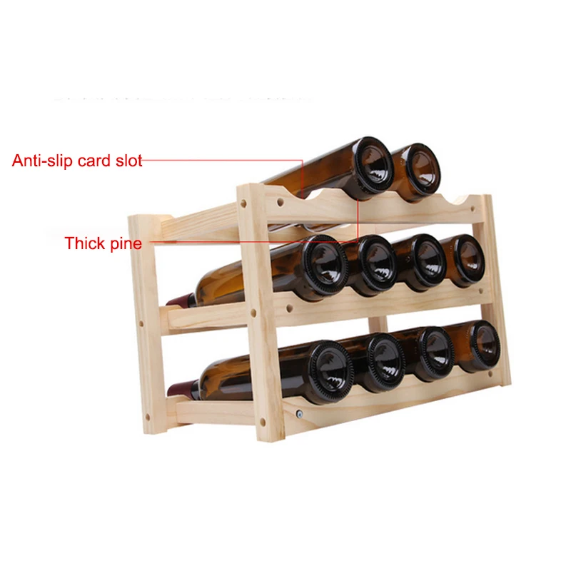 Creative Foldable Shelf Wine Racks Wooden 12Bottle Household Red ... Creative Foldable Shelf Wine Racks Wooden 12Bottle Household Red ...