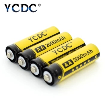 

YCDC 4x NI-MH AA Rechargeable Batteries 1.2V 2000mAh NIMH Battery for 1.2 v Toy Mouse Flashlight Battery Whit Batery Case Box