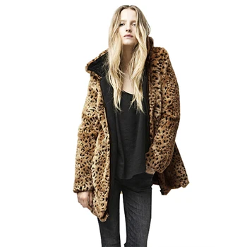 

2018 New Winter Korean Women's Faux Fur Coat Vintage Thick Warm Leopard Mink Trench Coats Sexy Luxury Female Overcoat
