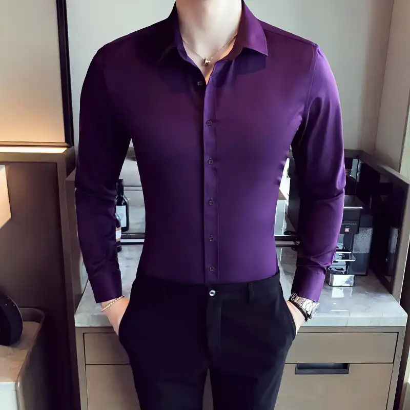 Black and purple mens shirt Clearance