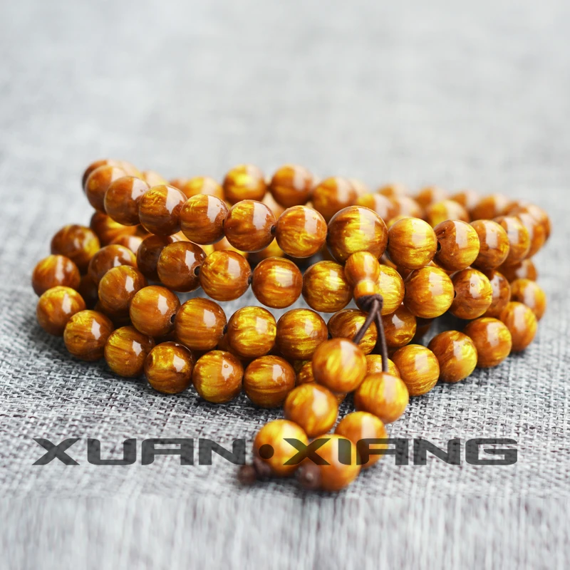 Drop Shopping 108 Beads Men Bracelets Gold Wood Round Bangles Hand String Gift for Women Fashion Jewelry | Украшения и аксессуары