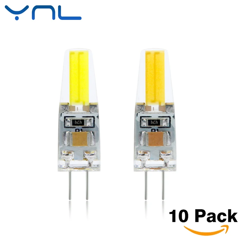 YNL 10pcs Lampada LED G4 Lamp AC/DC 12V 220V 6W High Quality COB lamparas LED Bulb G4 Chandelier Lamps Replace Halogen Lights