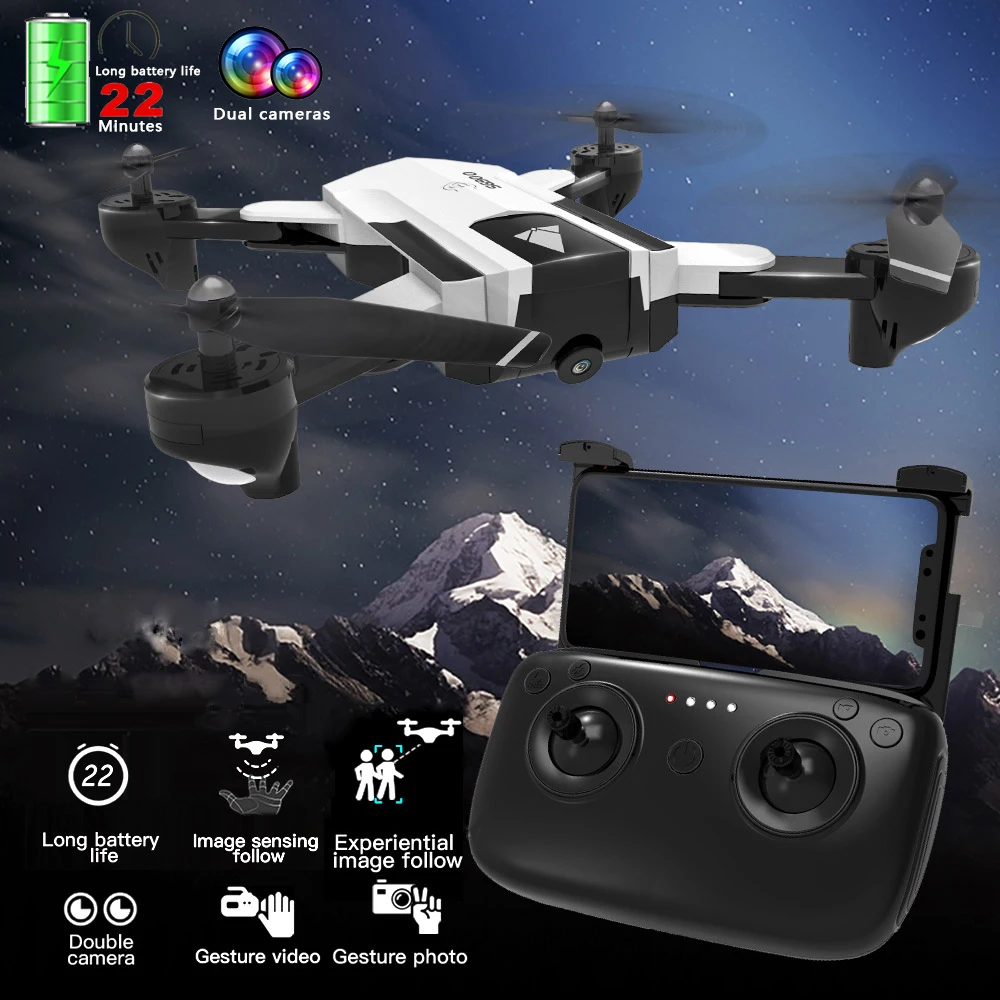 

RC Helicopter Drone Profissional FPV Wifi RC Quadrocopter With Foldable Pocket RC Drones With Camera HD Headless Mode Kid's Toys