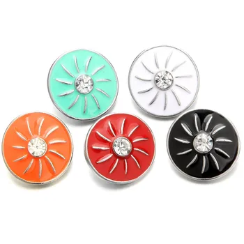 

10pcs/lot New 18mm Snap Jewelry Oil Painting Flower Snap Button Fit Snap Necklace Bracelets Bangle for Women Buttons Jewelry