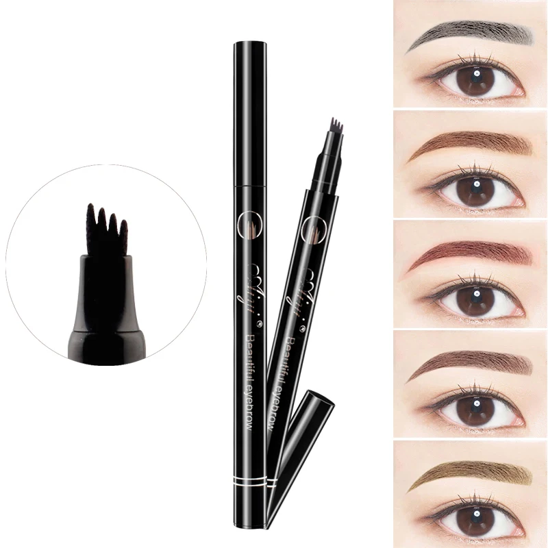 

1pcs Liquid Eyebrow Pencil Waterproof with 4 Micro Fork Tip Simulate Real Eyebrows 5 Colors Eyes Makeup Cosmetic Eye Brow Pen