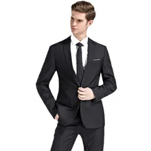 new autumn wedding navy blue suits men fashion style men’s navy blue business suits high quality (Jacket+Pants)