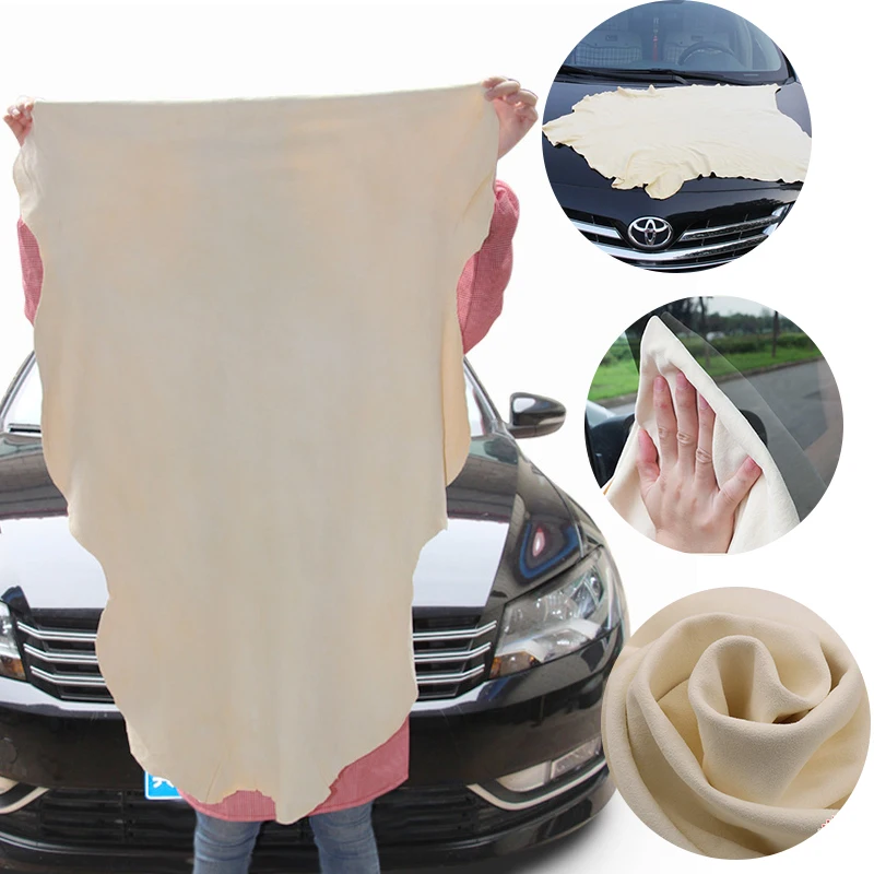 1pcs Natural Shammy Chamois Leather Car Cleaning Towels Drying Washing