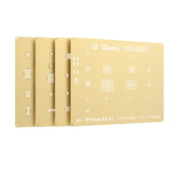 

Qianli New 3D Positioning Golden Reballing Stencil IC Reballing Stencil for iPhone 6 6Plus 6S 6SP 7 7P 8 8P Square Hole 0.12mm