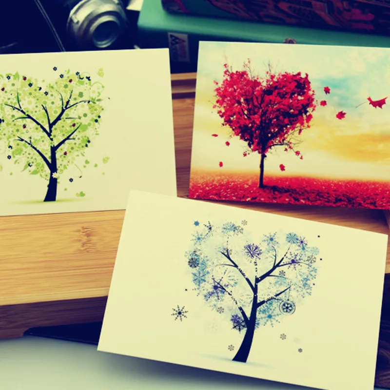 Фото Набор художественных разноцветных открыток с надписью «Love Tree», 7 листов №3