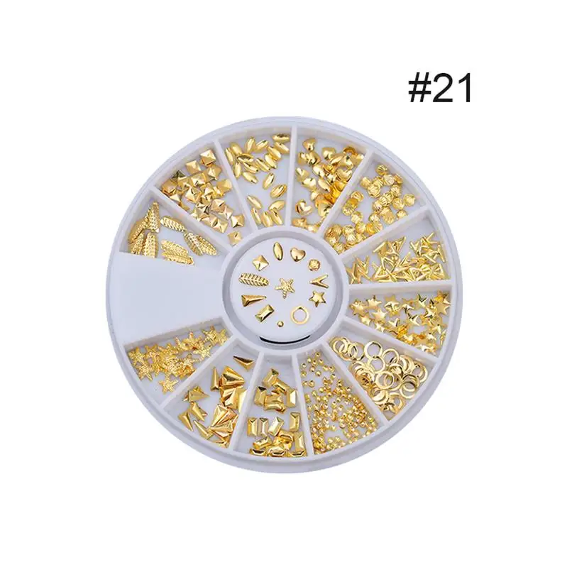 Дизайн ногтей 3D украшение в колесо горный хрусталь шпильки ногтей бисер цветной блестящий гель Морская звезда оболочки многоразовый ломтик хлопья - Цвет: pattern-20