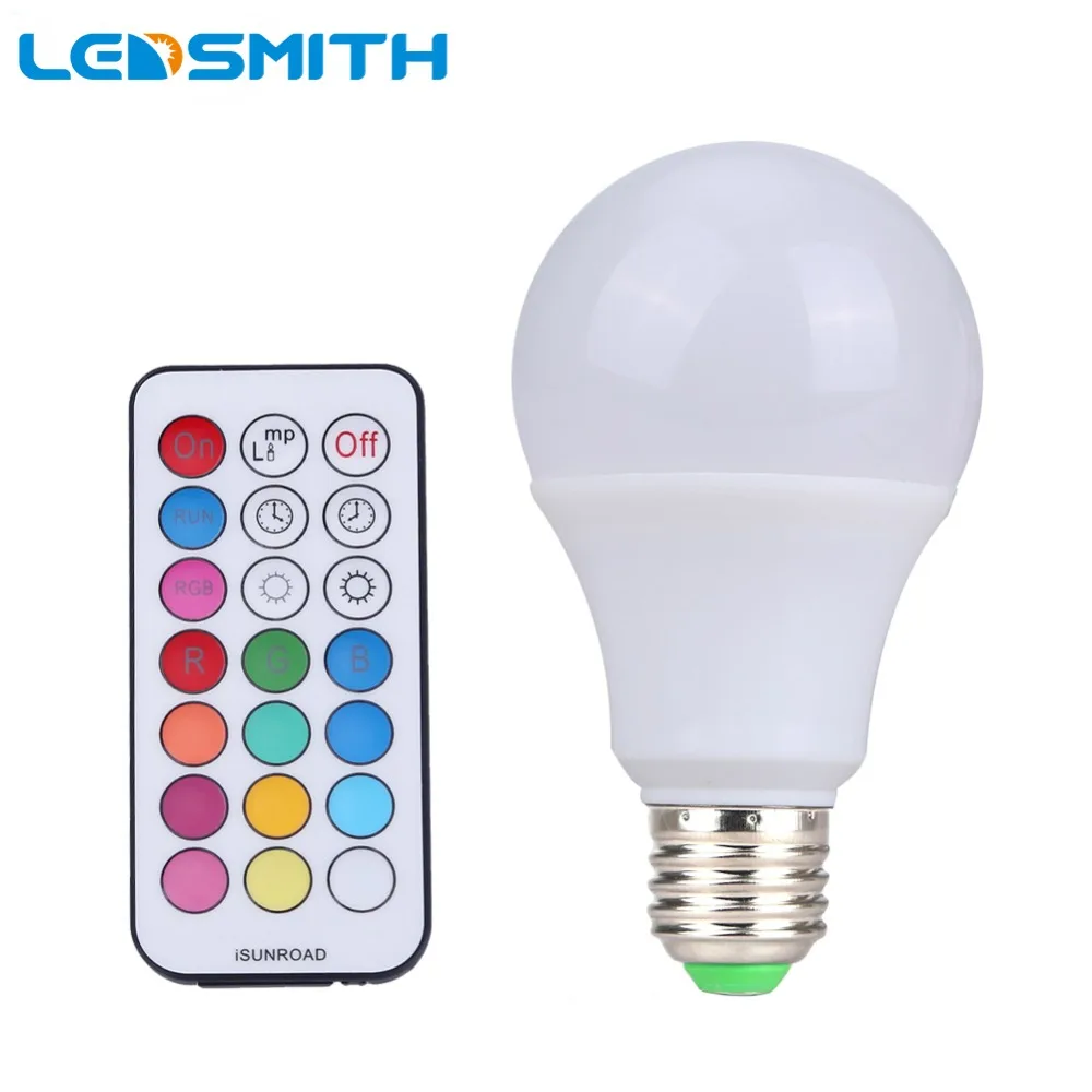 

10W E27 RGBW LED Bulb Color Light RGB White Timing Function Dimmable LED Lamp with Remote Controller Dimmer