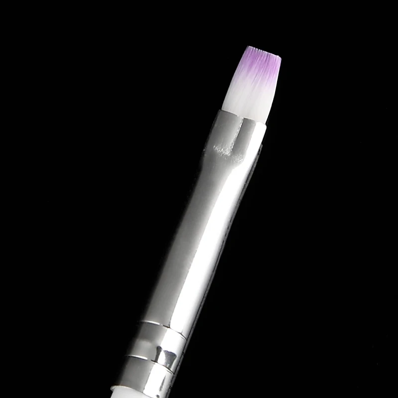 1PC Nail Art Brush Builder UV Gel Drawing Painting Brush Pen for Manicure DIY Tool Gradient Purple Color Brush White Handle