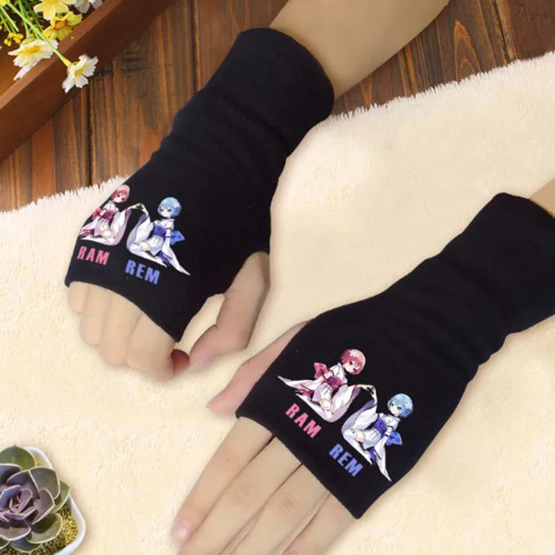 

1 Pair Cute Anime Life In A Different World From Zero Finger Knitting Wrist Gloves Mitten Lovers Anime Accessories Plush Toy