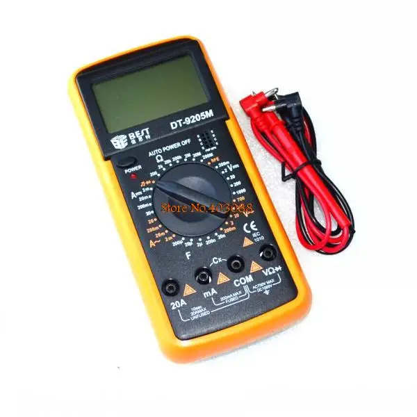 DT9205M 3 1/2 AC/DC ЖК-дисплей Электрический цифровой мультиметр Вольт Ампер Ом тестер