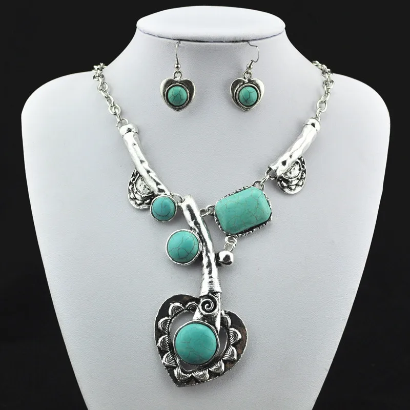 

S237 Necklace Pendant & Earring ,Jewlery Set,Women Gift,Vintage Look,Tibet Alloy